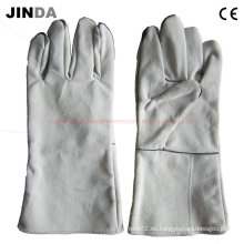 Cuero de cuero de trabajo de soldadura guantes (L014)